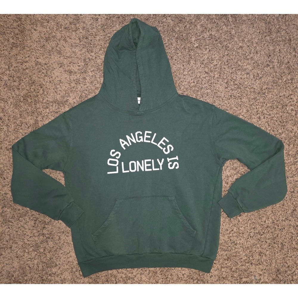 Lonely Ghost Los Angeles Is Lonely Hoodie Green Graphic Sweatshirt Medium